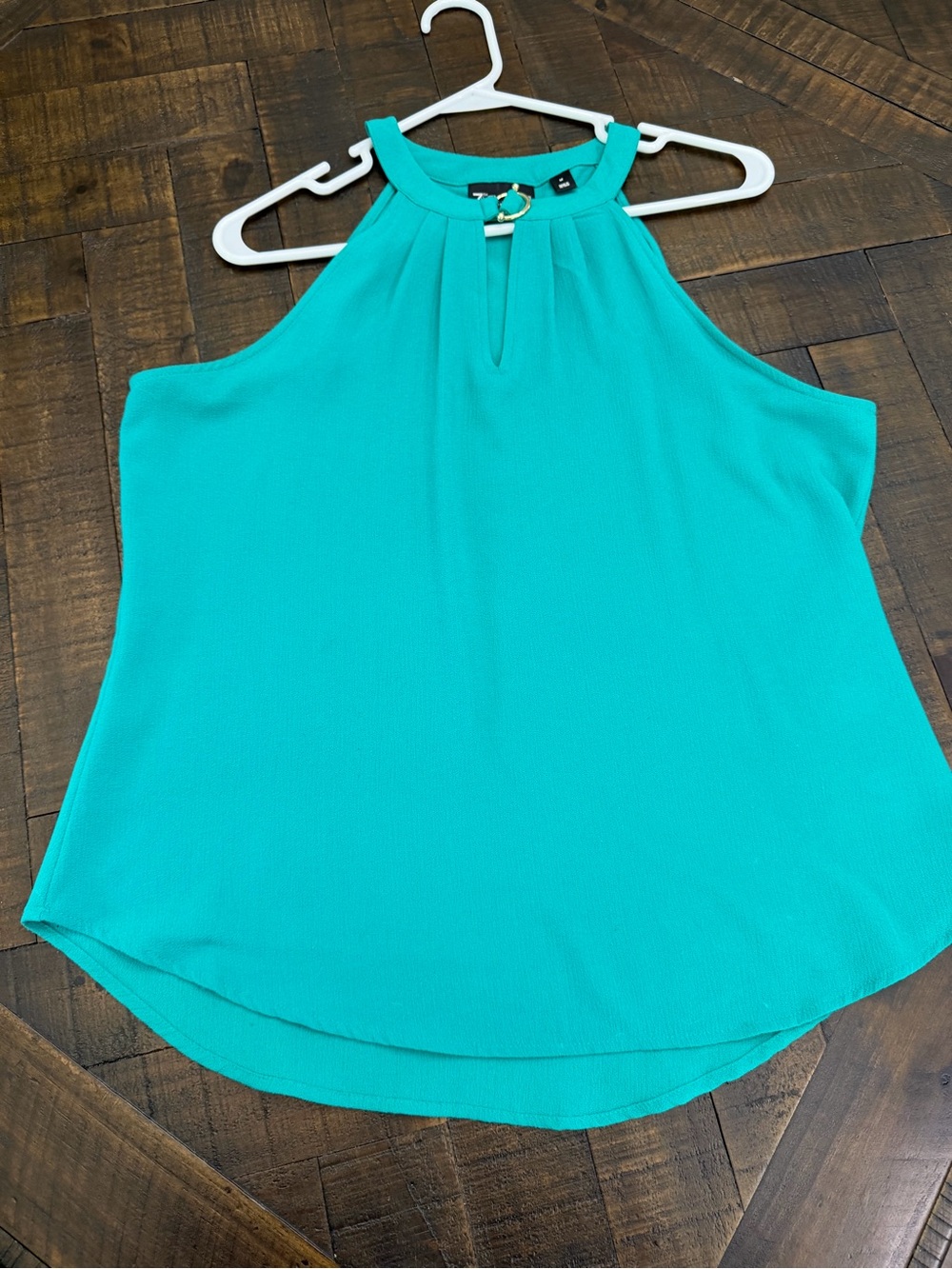 Sleeveless Halter Keyhole Camisole - Teal Green